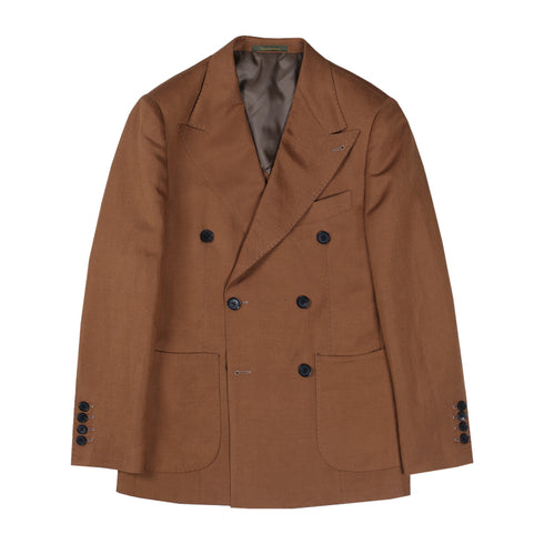 Brown Double-Breasted Linen Suit – Inspired by Classic Men’s Linen Suits Plus Size